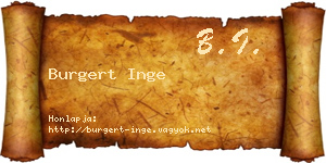Burgert Inge névjegykártya